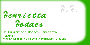 henrietta hodacs business card