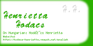 henrietta hodacs business card